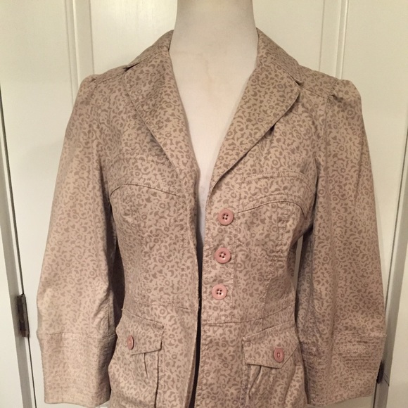 MARC By MARC JACOBS JACKET COAT BLAZER lapel Fitted tan floral print Size 6 - Picture 10 of 16